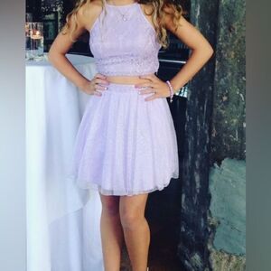 Xtraordinary Lavender Sparkle Two Piece Formal Dress